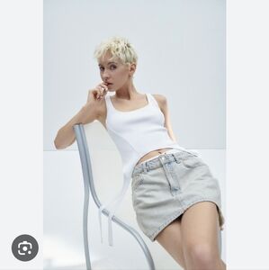 zara denim mini skirt nwt sz xxl